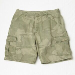 Wrangler Camoflauge Camo Cargo Shorts Mens 36 Green Performance Gorpcore Hiking